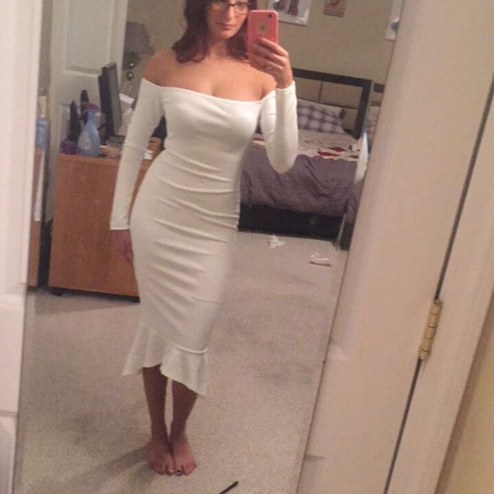 White Missguided Bardot Dress